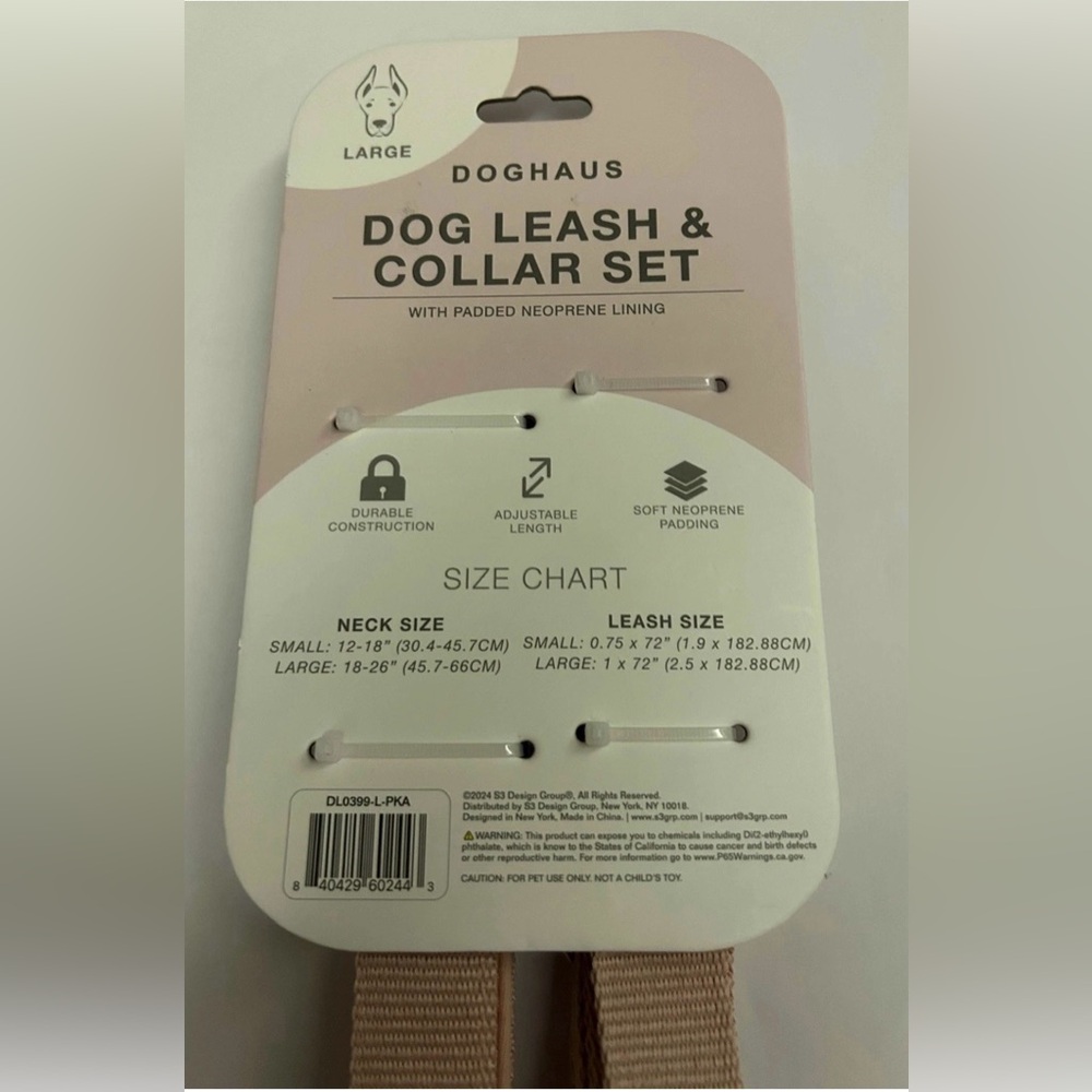 New Doghaus Leash and Collar Set 2 Pack Size Large with Padded Neoprene Lining - Picture 9 of 16